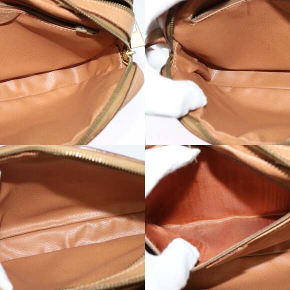 CELINE Macadam Canvas Shoulder Bag Pvc Leather Brown Gold - Picture 12 of 13